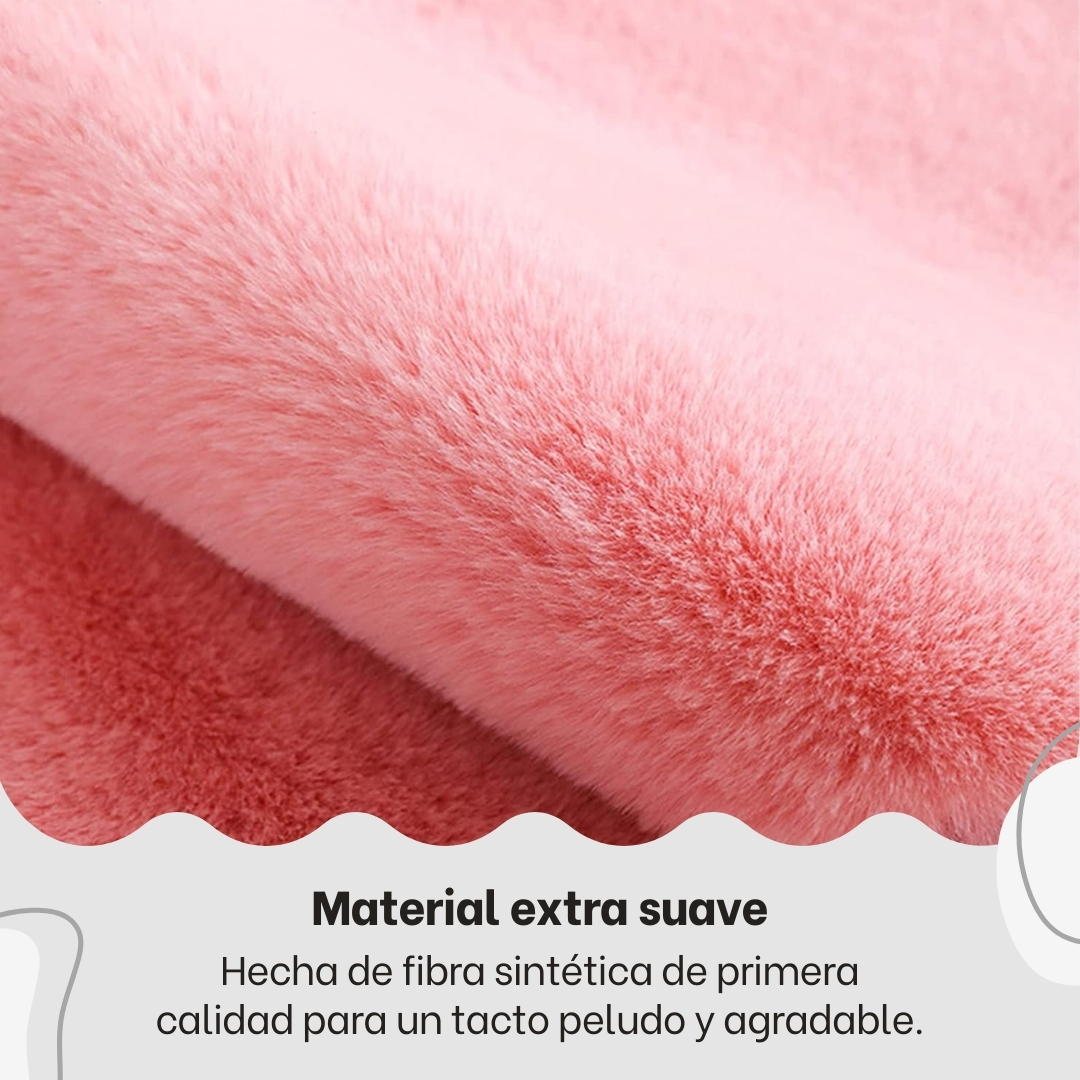 Vista 3 de ALFOMBRA PELUCHE SUAVE EN FORMA DE OSO - COLOR: ROSA